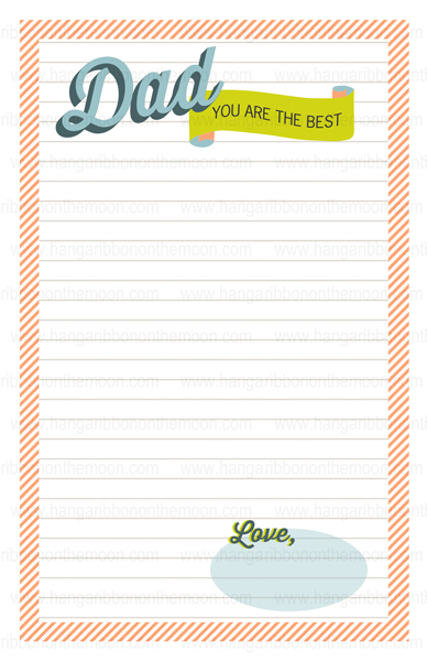 Free "Dad, You're the Best" Father's Day stationery. Download, print, cut. 