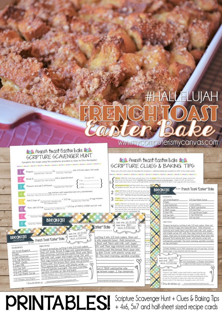 #hallelujah FREE download! French Toast Easter Bake Recipe and Activity from My Computer Is My Canvas. Inspiring activity for Easter!