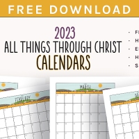 2023 Youth Theme All Things Through Christ Calendars: Editable PDF & JPEG [Horizontal] Free Download!